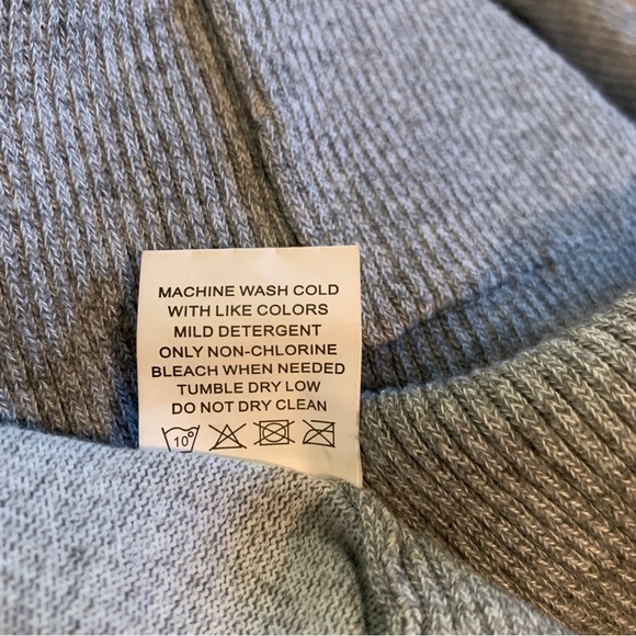 Esperanza Long Open Sweater Heathered Gray Ribbed Front & Cuffs Pockets Sz M - Picture 7 of 9